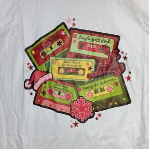 Christmas Songs Cassette Tapes Long Sleeve T-Shirt Winter Holiday Sz. XL